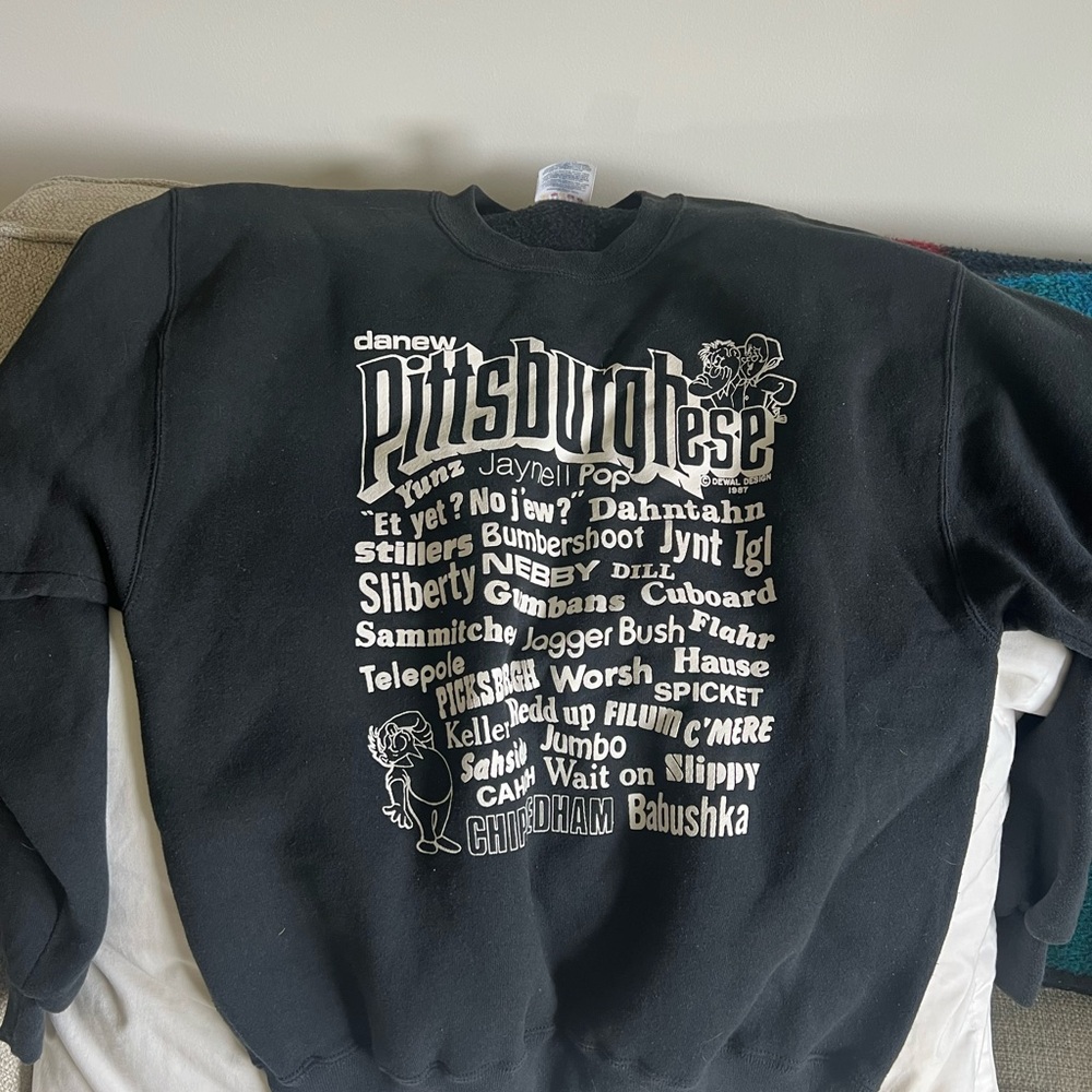 Vintage Black Graphic Crewneck Sweater